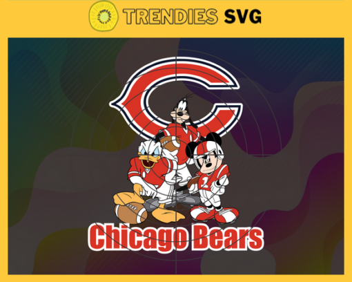 Chicago Bears Cartoon Movie Svg Donald Duck Svg Mickey Svg Pluto Svg Bears Svg Bears Team Svg Design 1714