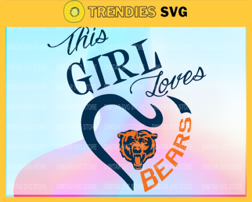 Chicago Bears Girl NFL Svg Pdf Dxf Eps Png Silhouette Svg Download Instant Design 1741