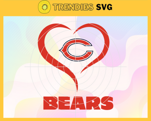 Chicago Bears Heart NFL Svg Chicago Bears Chicago svg Chicago Heart svg Bears Bears svg Design 1749