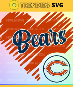 Chicago Bears Heart NFL Svg Sport NFL Svg Heart T Shirt Heart Cut Files Silhouette Svg Download Instant Design 1750