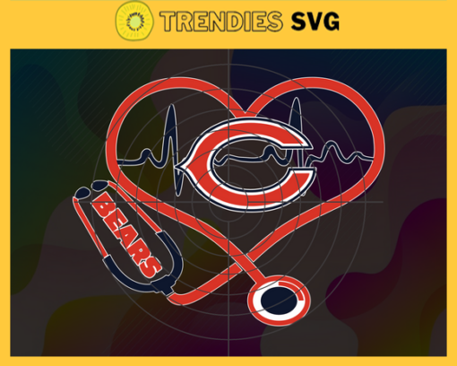 Chicago Bears Heart Stethoscope Svg Bears Nurse Svg Nurse Svg Bears Svg Bears Png Bears Logo Svg Design 1751