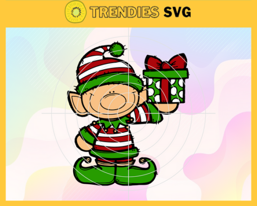 Christmas Elf With Gift Svg Christmas Svg Elf Svg Christmas Elf Svg Elf Gift Svg Cute Elf Svg Design 1886