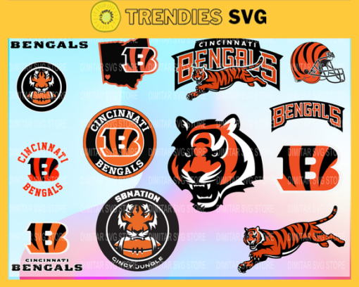 Cincinnati Bengals Bundle Logo SVG PNG EPS DXF PDF Football Design 1950