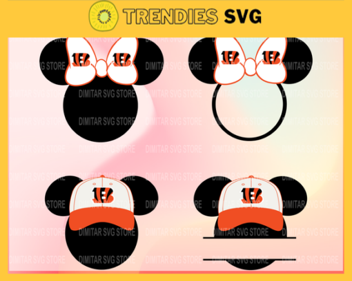 Cincinnati Bengals Disney Inspired printable graphic art Mickey Mouse SVG PNG EPS DXF PDF Football Design 1935