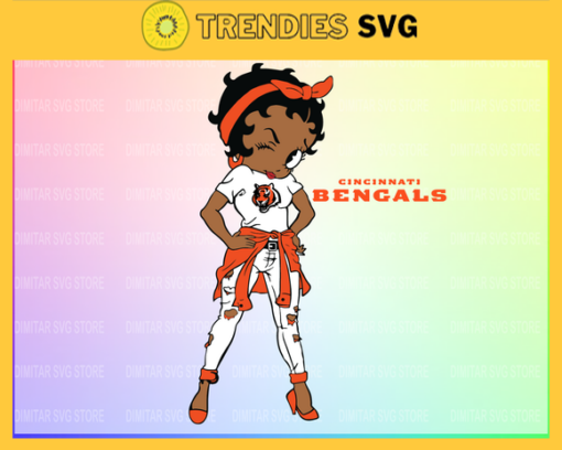 Cincinnati Bengals Girl NFL Svg Pdf Dxf Eps Png Silhouette Svg Download Instant Design 1977