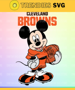 Cleveland Browns & Disney Inspired printable graphic art Mickey Mouse SVG PNG EPS DXF PDF Football Design -2086