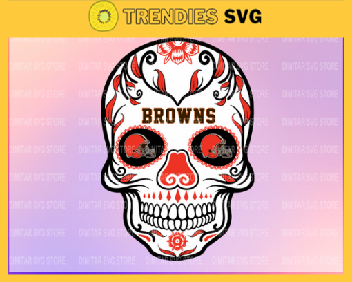 Cleveland Browns Skull NFL Svg Pdf Dxf Eps Png Silhouette Svg Download Instant Design 2167