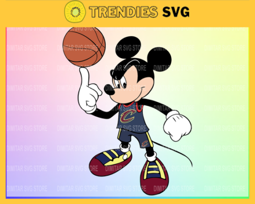 Cleveland Cavaliers Mickey NBA Sport Team Logo Basketball SVG cut file for cricut files Clip Art Digital Files vector Svg Eps Png Dxf Pdf Design 2210 Design 2210