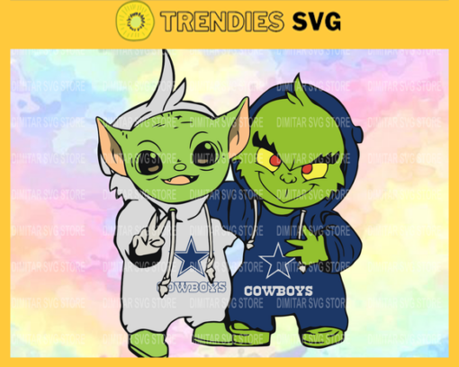 Dallas Cowboys Baby Yoda And Grinch NFL Svg Instand Download Design 2359 Design 2359
