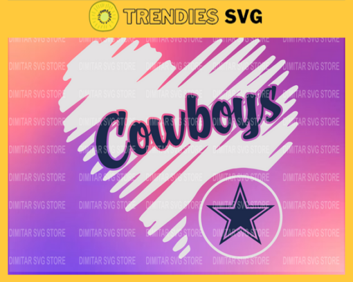 Dallas Cowboys Heart NFL Svg Sport NFL Svg Heart T Shirt Heart Cut Files Silhouette Svg Download Instant Design 2406