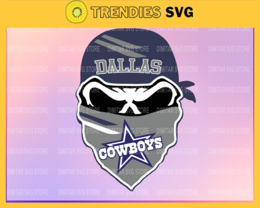 Dallas Cowboys Skull NFL Svg Pdf Dxf Eps Png Silhouette Svg Download Instant Design 2437