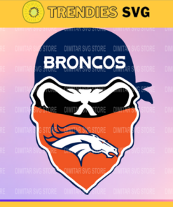 Denver Broncos Skull NFL Svg Pdf Dxf Eps Png Silhouette Svg Download Instant Design 2665