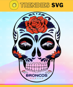 Denver Broncos Skull SVG PNG EPS DXF PDF Football Design 2666