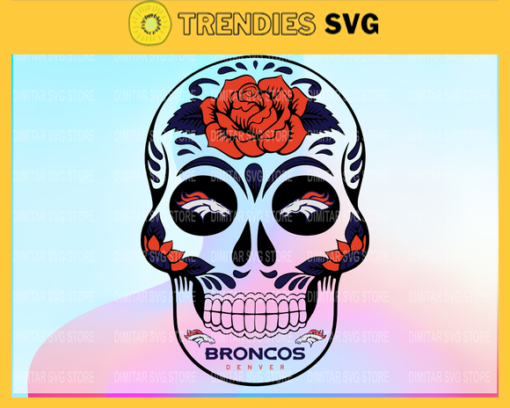 Denver Broncos Skull SVG PNG EPS DXF PDF Football Design 2666