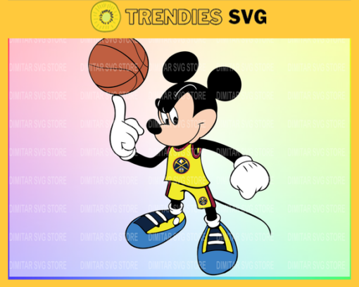 Denver Nuggets Mickey NBA Sport Team Logo Basketball SVG cut file for cricut files Clip Art Digital Files vector Svg Eps Png Dxf Pdf Design 2707 Design 2707
