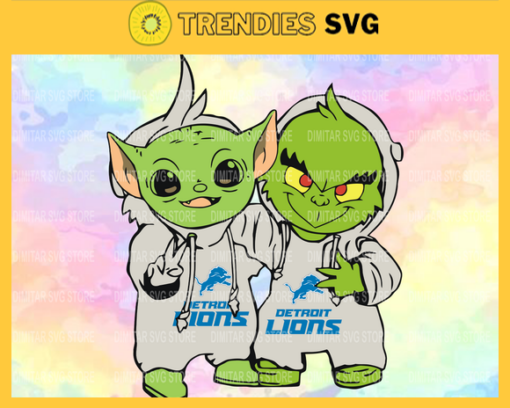 Detroit Lions Baby Yoda And Grinch NFL Svg Instand Download Design 2718 Design 2718