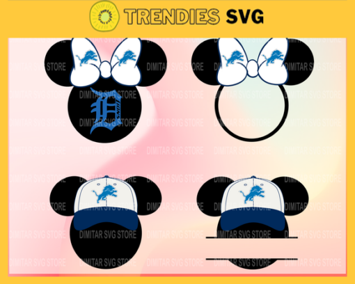 Detroit Lions Disney Inspired printable graphic art Mickey Mouse SVG PNG EPS DXF PDF Football Design 2714