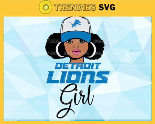 Detroit Lions Girl NFL Svg Pdf Dxf Eps Png Silhouette Svg Download Instant Design 2756