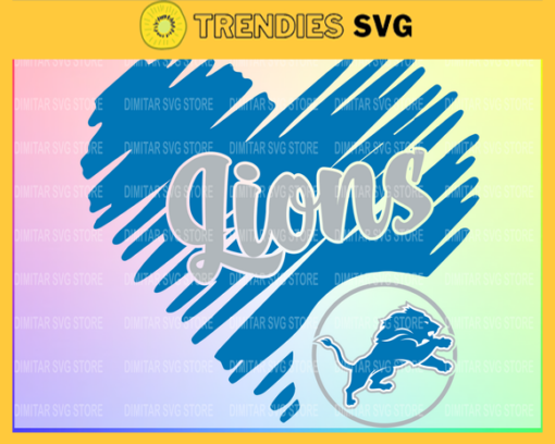 Detroit Lions Heart NFL Svg Sport NFL Svg Heart T Shirt Heart Cut Files Silhouette Svg Download Instant Design 2764