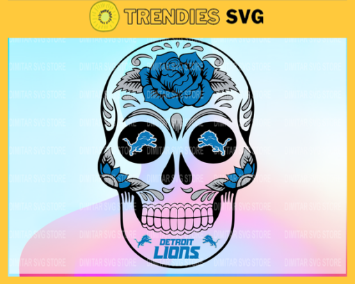 Detroit Lions Skull SVG PNG EPS DXF PDF Football Design 2796