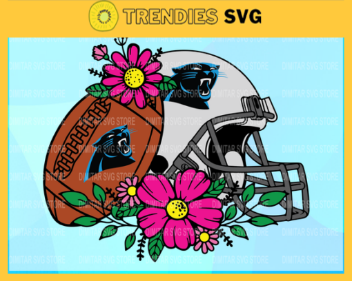 Flower football Carolina Panthers SVG PNG EPS DXF PDF Football Design 3209