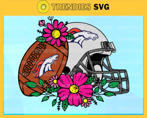 Flower football Denver Broncos SVG PNG EPS DXF PDF Football Design 3214