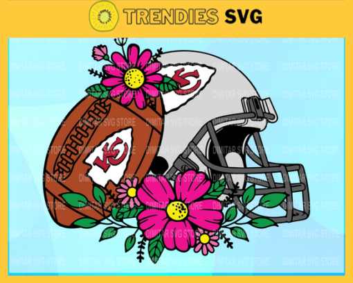 Flower football Kansas Chiefs City SVG PNG EPS DXF PDF Football Design 3220
