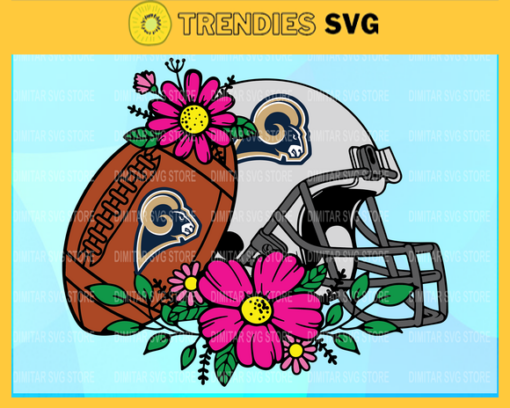 Flower football Los Angeles Rams SVG PNG EPS DXF PDF Football Design 3222