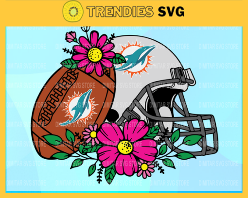 Flower football Miami Dolphins SVG PNG EPS DXF PDF Football Design 3223