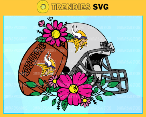 Flower football Minnesota Vikings SVG PNG EPS DXF PDF Football Design 3224