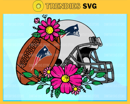 Flower football New England Patriots SVG PNG EPS DXF PDF Football Design 3225