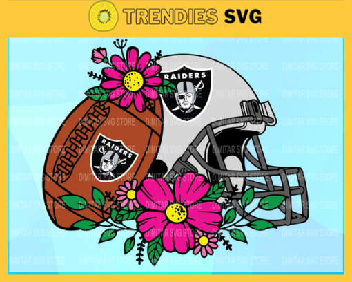 Flower football Oakland Raiders SVG PNG EPS DXF PDF Football Design 3229
