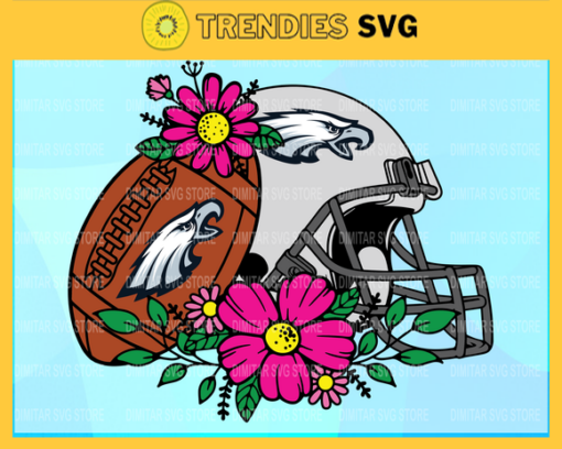 Flower football Philadelphia Eagles SVG PNG EPS DXF PDF Football Design 3230