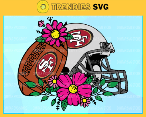 Flower football San Francisco 49ers SVG PNG EPS DXF PDF Football Design 3232