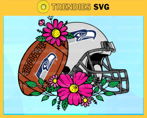 Flower football Seattle Seahawks SVG PNG EPS DXF PDF Football Design 3233