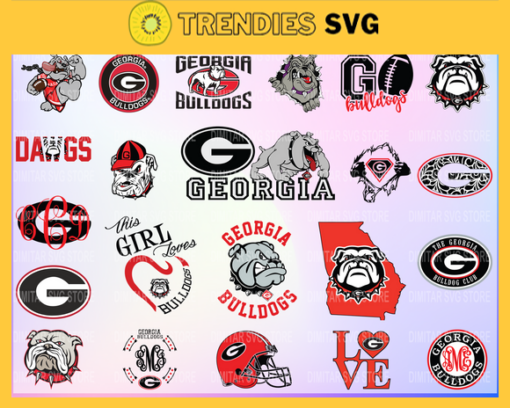 Georgia Bulldogs bundle Logo Svg Eps Dxf Png Instant Download Digital Print Design 3393