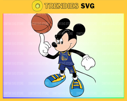 Golden State Warriors Mickey NBA Sport Team Logo Basketball SVG cut file for cricut files Clip Art Digital Files vector Svg Eps Png Dxf Pdf Design 3568 Design 3568