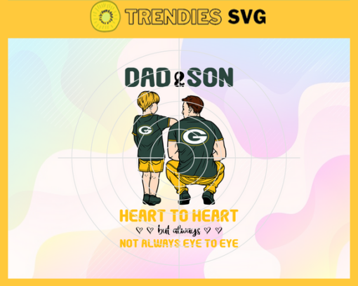 Green Bay Packers Dad and Son Svg Fathers Day Gift Footbal ball Fan svg Dad Nfl svg Fathers Day svg Packers DAD svg Design 3623