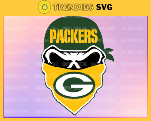 Green Bay Packers Skull NFL Svg Pdf Dxf Eps Png Silhouette Svg Download Instant Design 3683