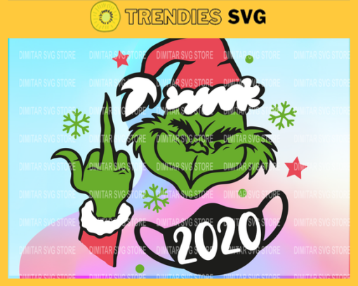 Grinch Giving the Finger 2020 ornament SVG for Cricut Silhouette cut machine Merry Fucking Christmas SVG for funny t shirt. Grinch svg Design 3756 Design 3756