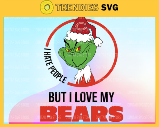 Grinch Santa Christmas Svg I hate people Svg I Love Chicago Bears Svg Chicago Bears clipart Chicago Bears Chicago Bears svg Design 3833