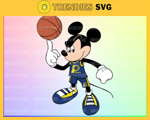 Indiana Pacers Mickey NBA Sport Team Logo Basketball SVG cut file for cricut files Clip Art Digital Files vector Svg Eps Png Dxf Pdf Design 4705 Design 4705