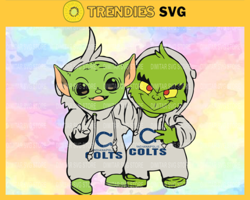 Indianapolis Colts Baby Yoda And Grinch NFL Svg Instand Download Design 4716 Design 4716