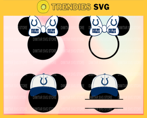 Indianapolis Colts Disney Inspired printable graphic art Mickey Mouse SVG PNG EPS DXF PDF Football Design 4711