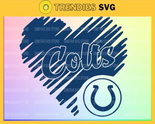 Indianapolis Colts Heart NFL Svg Sport NFL Svg Heart T Shirt Heart Cut Files Silhouette Svg Download Instant Design 4762