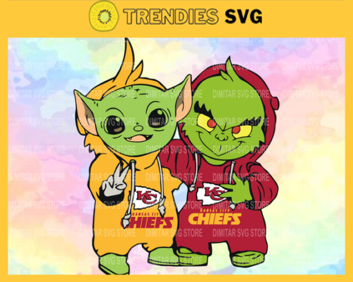 Kansas City Chiefs Baby Yoda And Grinch NFL Svg Instand Download Design 5449 Design 5449