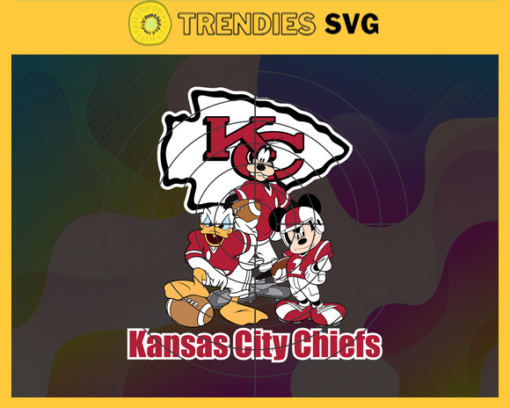 Kansas City Chiefs Cartoon Movie Svg Donald Duck Svg Mickey Svg Pluto Svg Chiefs Svg Chiefs Team Svg Design 5460