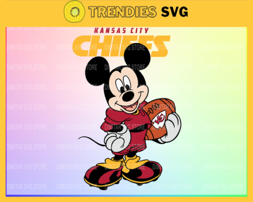 Kansas City Chiefs Disney Inspired printable graphic art Mickey Mouse SVG PNG EPS DXF PDF Football Design 5443