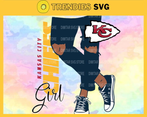 Kansas City Chiefs Girl with Jean Svg Pdf Dxf Eps Png Silhouette Svg Download Instant Design 5491