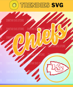 Kansas City Chiefs Heart NFL Svg Sport NFL Svg Heart T Shirt Heart Cut Files Silhouette Svg Download Instant Design 5497